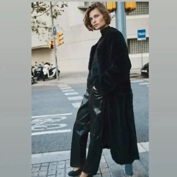 FLUFFY TEDDY COAT WITH BELT - Picture 1 of 5